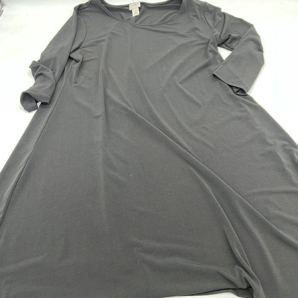 Chicos Solid Trapeze Swing Dress black Chico's Size 1 (small)